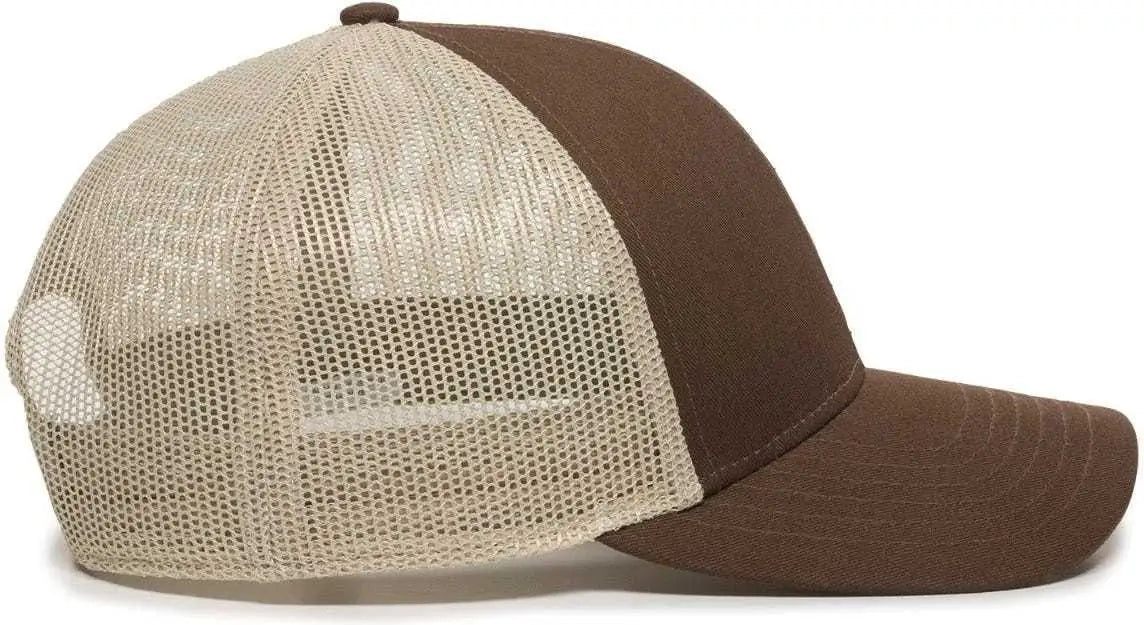 OC Sports OC770 Adjustable Mesh Back Cap with Sweatband Brown Khaki Brown Khaki / 6 7/8’’ 7 1/2’’