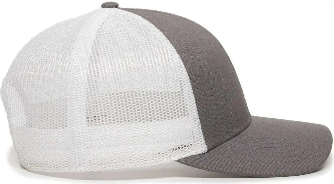 OC Sports OC770 Adjustable Mesh Back Cap with Sweatband - Charcoal White - Dark Gray White / 6 7/8’’ - 7 1/2’’