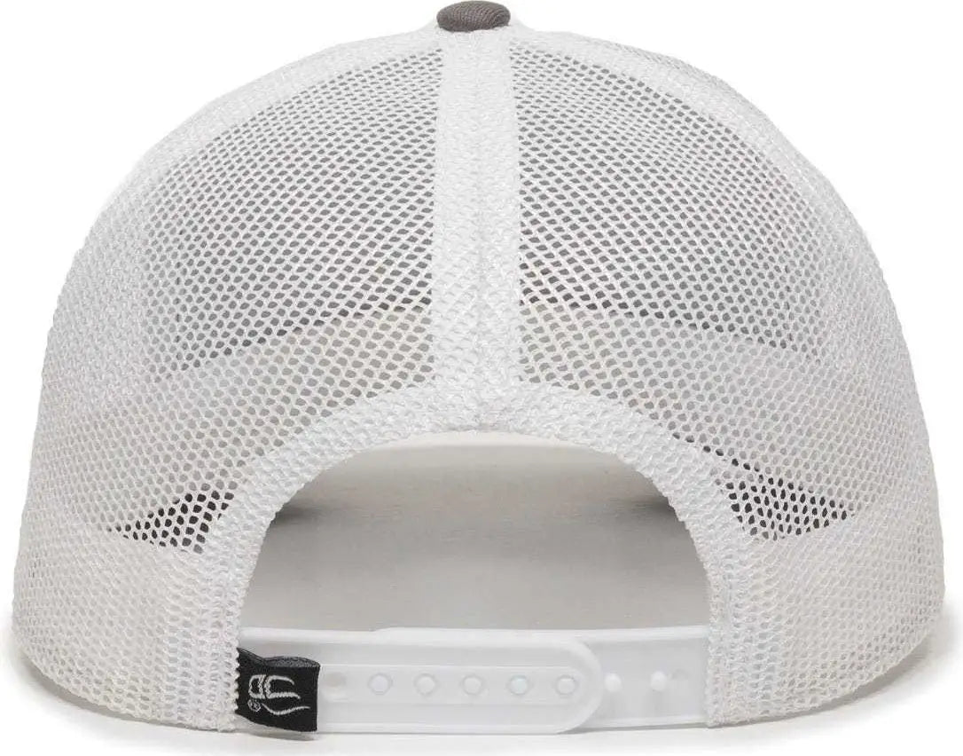 OC Sports OC770 Adjustable Mesh Back Cap with Sweatband - Charcoal White - Dark Gray White / 6 7/8’’ - 7 1/2’’