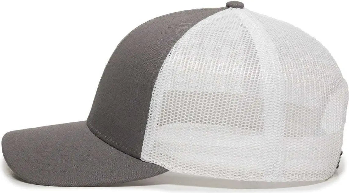 OC Sports OC770 Adjustable Mesh Back Cap with Sweatband - Charcoal White - Dark Gray White / 6 7/8’’ - 7 1/2’’