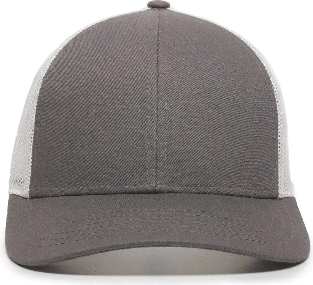 OC Sports OC770 Adjustable Mesh Back Cap with Sweatband - Charcoal White - Dark Gray White / 6 7/8’’ - 7 1/2’’