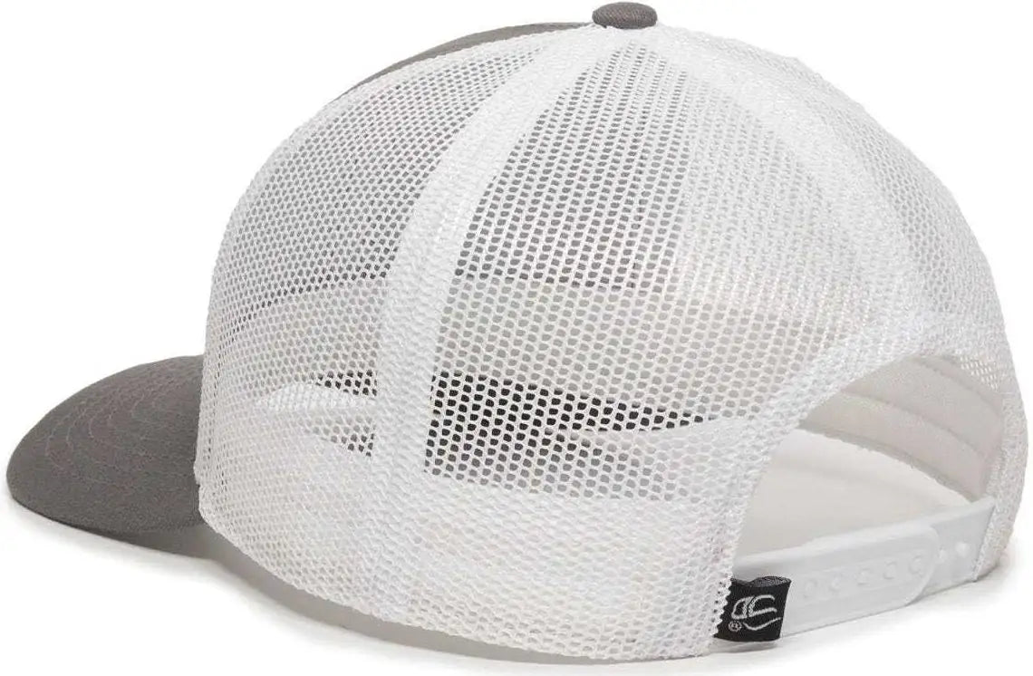 OC Sports OC770 Adjustable Mesh Back Cap with Sweatband - Charcoal White - Dark Gray White / 6 7/8’’ - 7 1/2’’