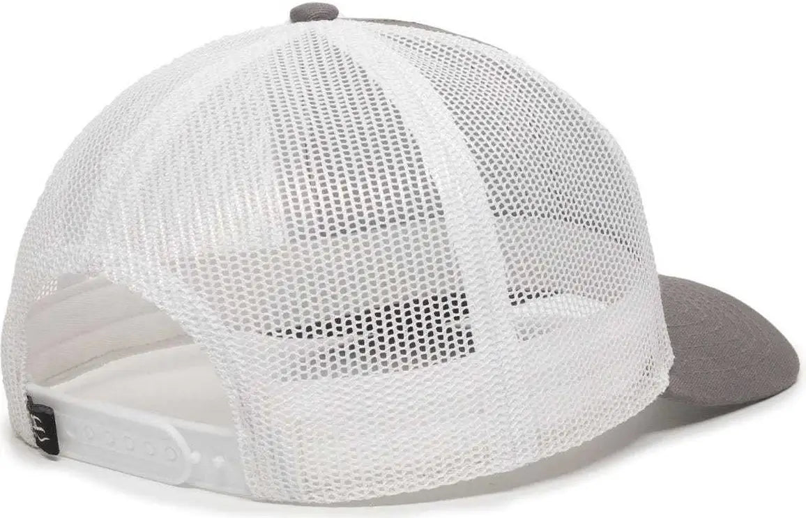 OC Sports OC770 Adjustable Mesh Back Cap with Sweatband - Charcoal White - Dark Gray White / 6 7/8’’ - 7 1/2’’