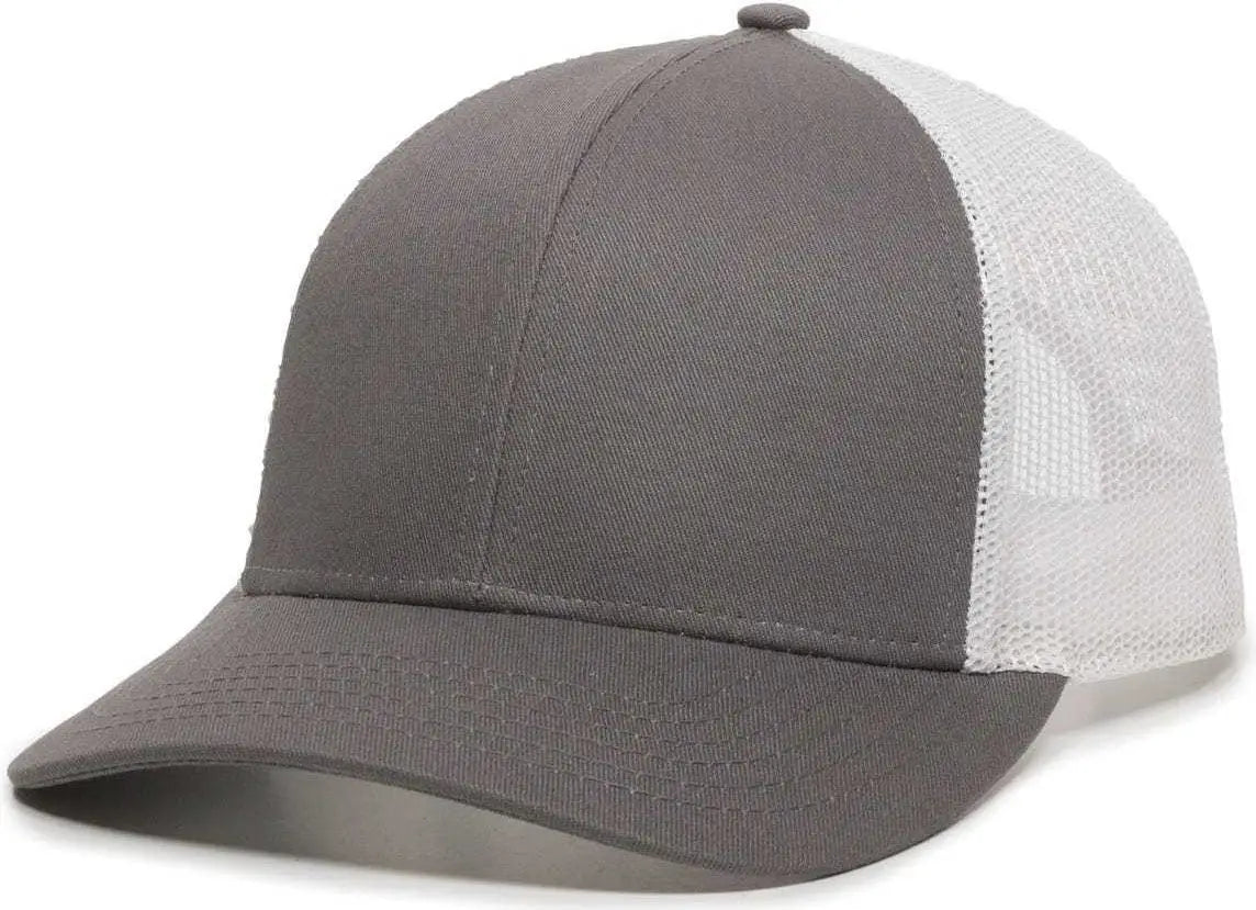OC Sports OC770 Adjustable Mesh Back Cap with Sweatband - Charcoal White - Dark Gray White / 6 7/8’’ - 7 1/2’’