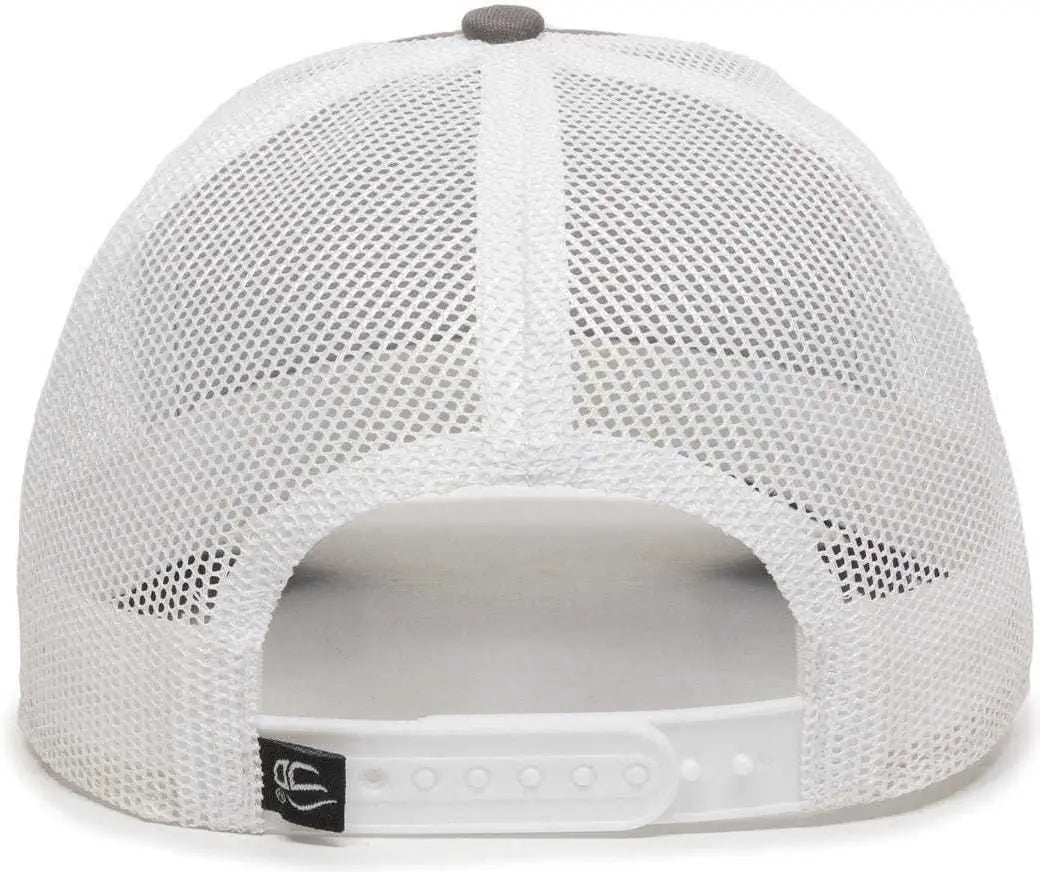 OC Sports OC770 Adjustable Mesh Back Cap with Sweatband - Charcoal White Navy - Dark Gray White / 6 7/8’’ - 7 1/2’’