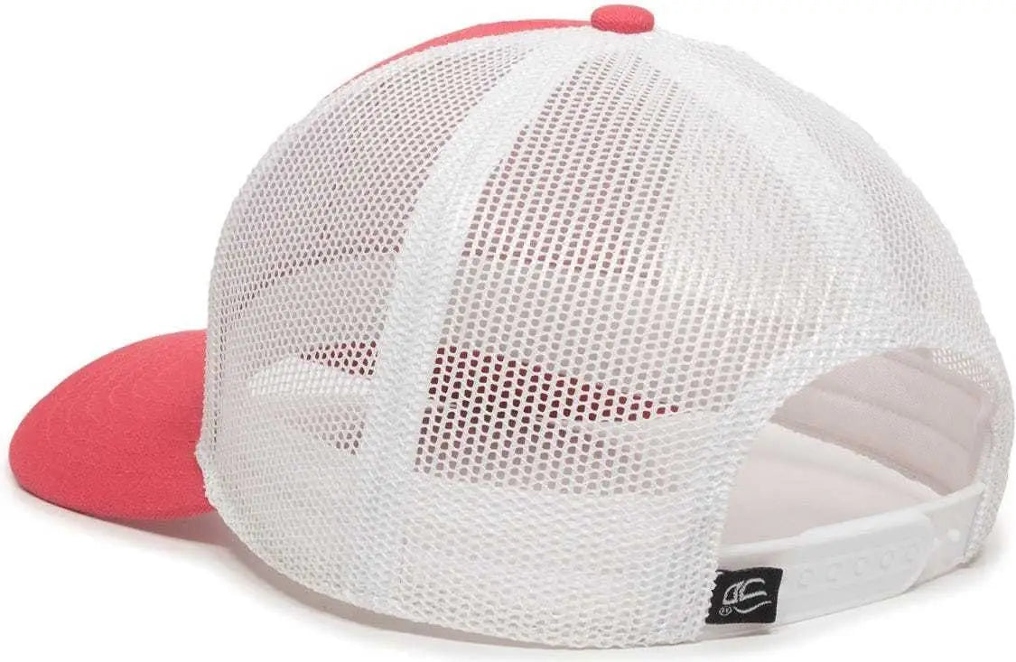 OC Sports OC770 Adjustable Mesh Back Cap with Sweatband - Coral White - Coral White / 6 7/8’’ - 7 1/2’’
