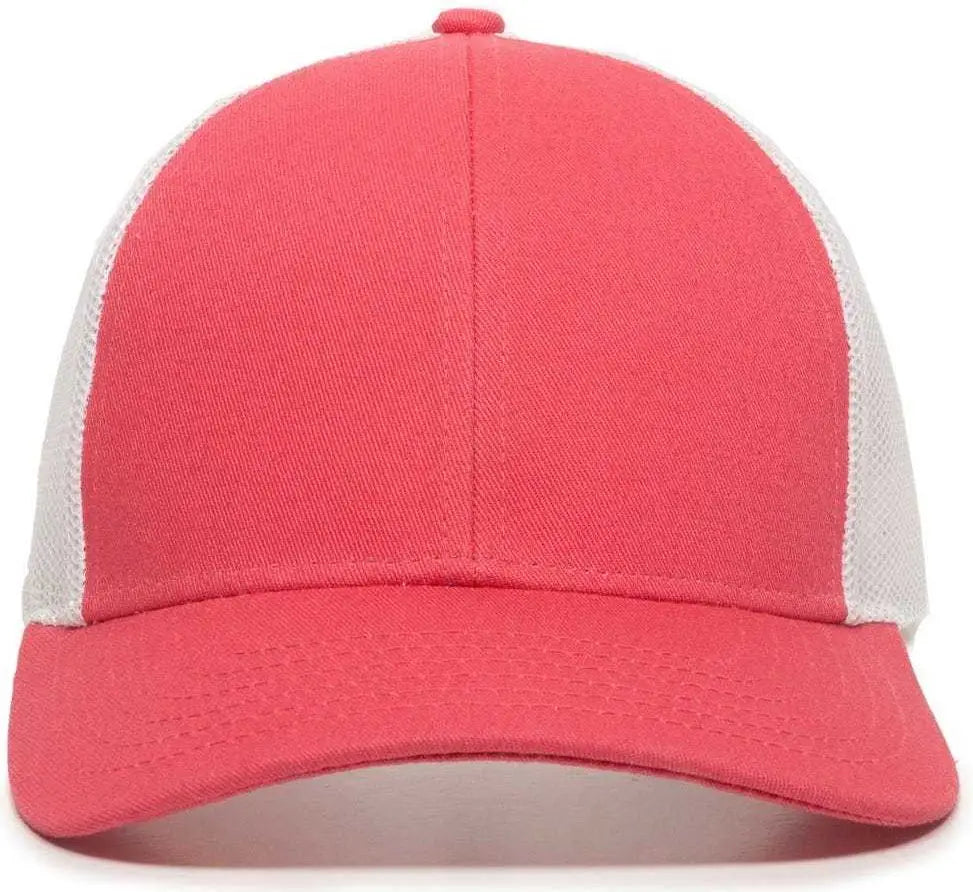 OC Sports OC770 Adjustable Mesh Back Cap with Sweatband - Coral White - Coral White / 6 7/8’’ - 7 1/2’’