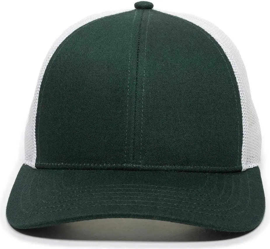 OC Sports OC770 Adjustable Mesh Back Cap with Sweatband - Dark Green White - Forest White / 6 7/8’’ - 7 1/2’’