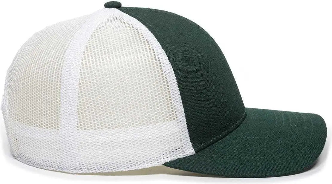 OC Sports OC770 Adjustable Mesh Back Cap with Sweatband - Dark Green White - Forest White / 6 7/8’’ - 7 1/2’’