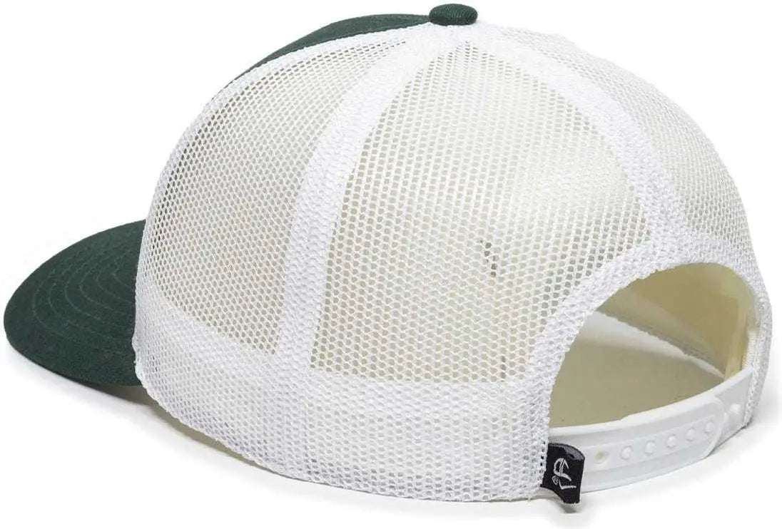 OC Sports OC770 Adjustable Mesh Back Cap with Sweatband - Dark Green White - Forest White / 6 7/8’’ - 7 1/2’’