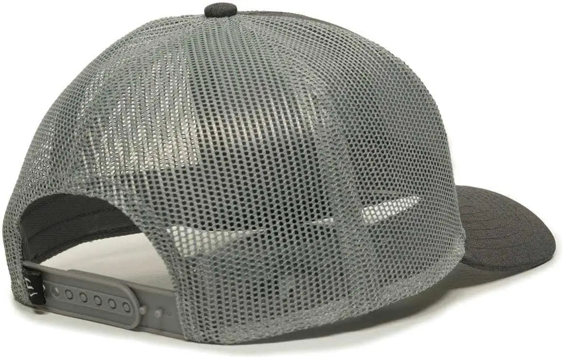OC Sports OC770 Adjustable Mesh Back Cap with Sweatband - Heathered Black Charcoal Gray - Black Dark Gray / 6 7/8’’ - 7