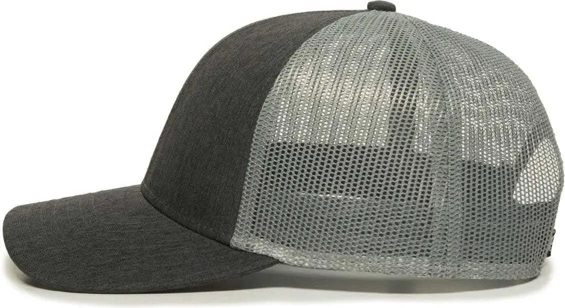 OC Sports OC770 Adjustable Mesh Back Cap with Sweatband - Heathered Black Charcoal Gray - Dark Gray Gray / 6 7/8’’ - 7