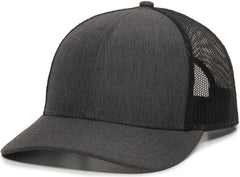 OC Sports OC770 Adjustable Mesh Back Cap with Sweatband - Heathered Charcoal Black