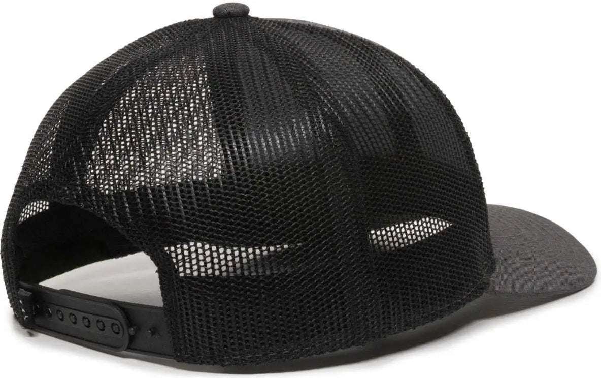 OC Sports OC770 Adjustable Mesh Back Cap with Sweatband - Heathered Charcoal Black