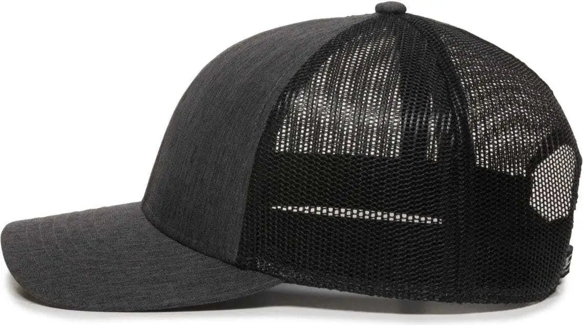 OC Sports OC770 Adjustable Mesh Back Cap with Sweatband - Heathered Charcoal Black