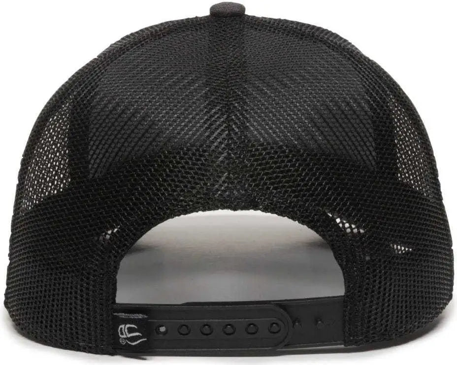 OC Sports OC770 Adjustable Mesh Back Cap with Sweatband - Heathered Charcoal Black
