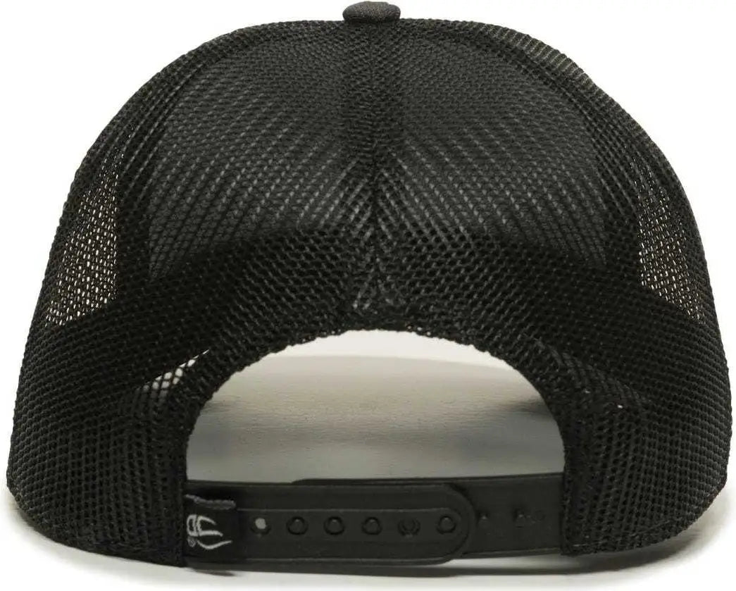 OC Sports OC770 Adjustable Mesh Back Cap with Sweatband - Heathered Charcoal Black Heathered Gray - Dark Gray Black / 6