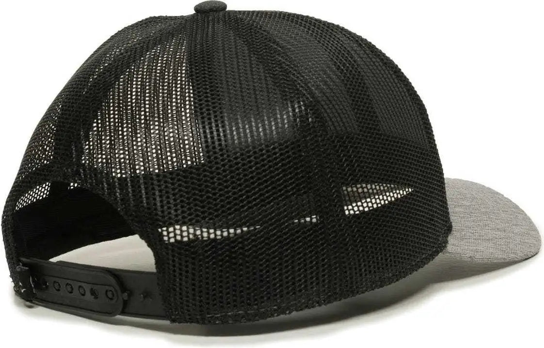 OC Sports OC770 Adjustable Mesh Back Cap with Sweatband - Heathered Charcoal Black Heathered Gray - Dark Gray Black / 6
