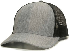 OC Sports OC770 Adjustable Mesh Back Cap with Sweatband - Heathered Gray Black - Gray Black / 6 7/8’’ - 7 1/2’’