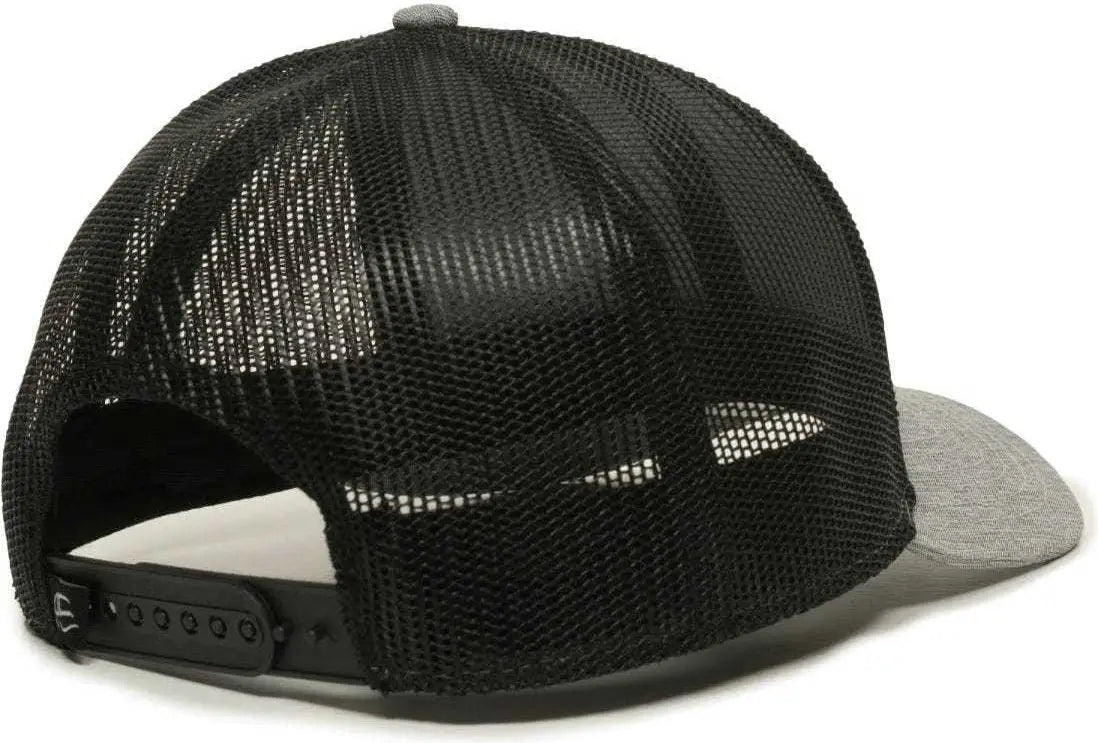 OC Sports OC770 Adjustable Mesh Back Cap with Sweatband - Heathered Gray Black - Gray Black / 6 7/8’’ - 7 1/2’’