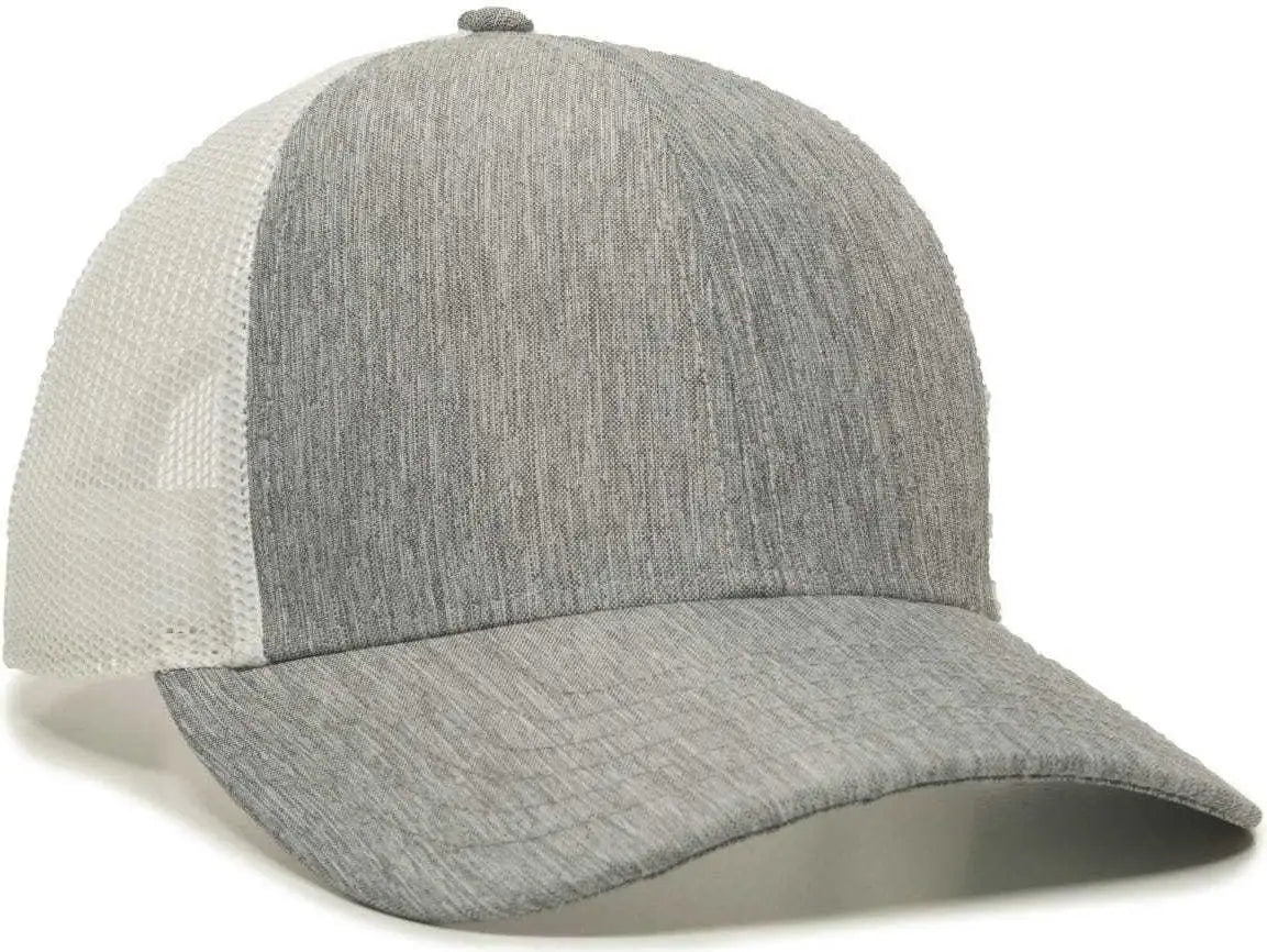 OC Sports OC770 Adjustable Mesh Back Cap with Sweatband - Heathered Gray White - Gray White / 6 7/8’’ - 7 1/2’’
