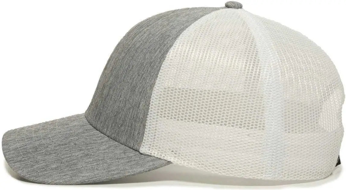 OC Sports OC770 Adjustable Mesh Back Cap with Sweatband - Heathered Gray White - Gray White / 6 7/8’’ - 7 1/2’’