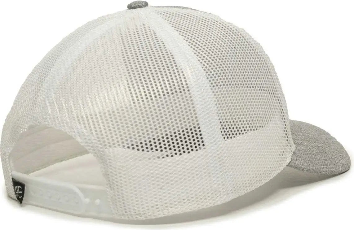 OC Sports OC770 Adjustable Mesh Back Cap with Sweatband - Heathered Gray White - Gray White / 6 7/8’’ - 7 1/2’’