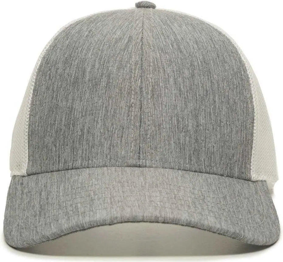 OC Sports OC770 Adjustable Mesh Back Cap with Sweatband - Heathered Gray White - Gray White / 6 7/8’’ - 7 1/2’’