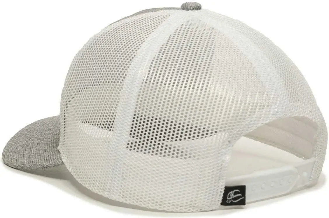 OC Sports OC770 Adjustable Mesh Back Cap with Sweatband - Heathered Gray White - Gray White / 6 7/8’’ - 7 1/2’’