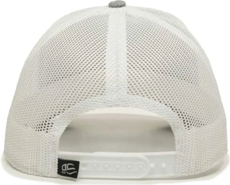 OC Sports OC770 Adjustable Mesh Back Cap with Sweatband - Heathered Gray White - Gray White / 6 7/8’’ - 7 1/2’’