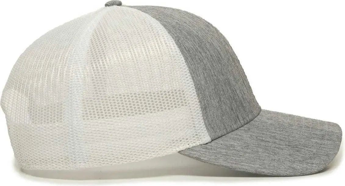 OC Sports OC770 Adjustable Mesh Back Cap with Sweatband - Heathered Gray White - Gray White / 6 7/8’’ - 7 1/2’’