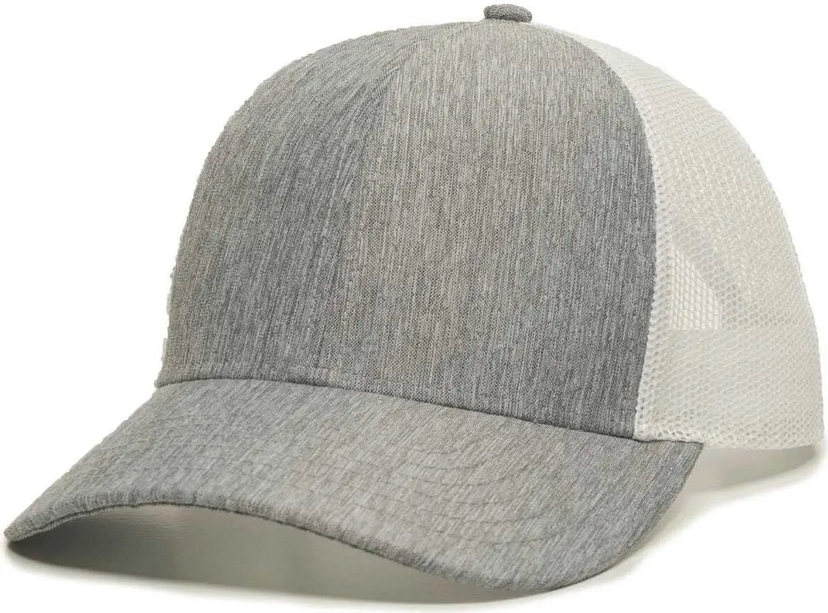 OC Sports OC770 Adjustable Mesh Back Cap with Sweatband - Heathered Gray White - Gray White / 6 7/8’’ - 7 1/2’’