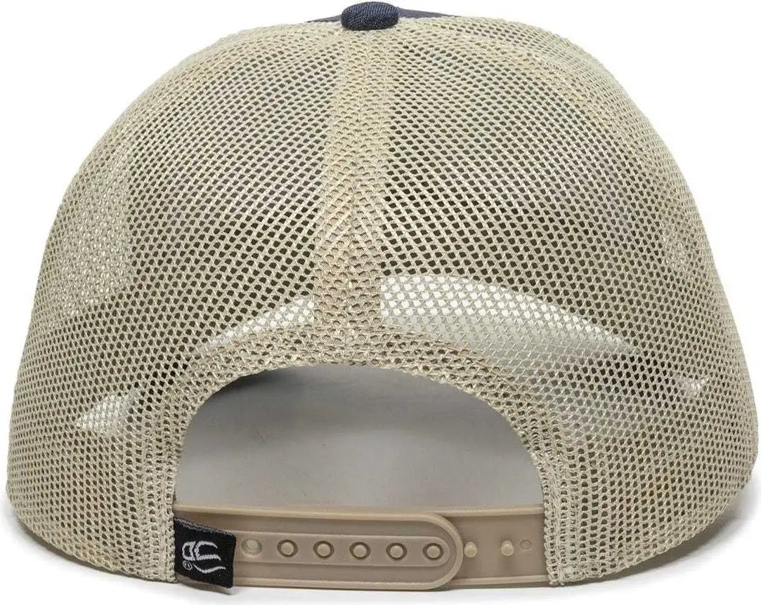 OC Sports OC770 Adjustable Mesh Back Cap with Sweatband - Heathered Navy Khaki - Navy Khaki / 6 7/8’’ - 7 1/2’’