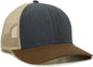 OC Sports OC770 Adjustable Mesh Back Cap with Sweatband - Heathered Navy Khaki Brown - Navy Khaki / 6 7/8’’ - 7 1/2’’