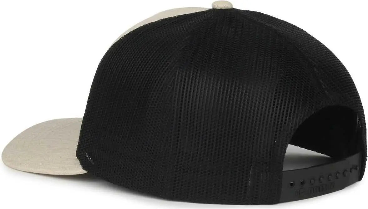 OC Sports OC770 Adjustable Mesh Back Cap with Sweatband - Heathered Stone Black - Black / OSFM