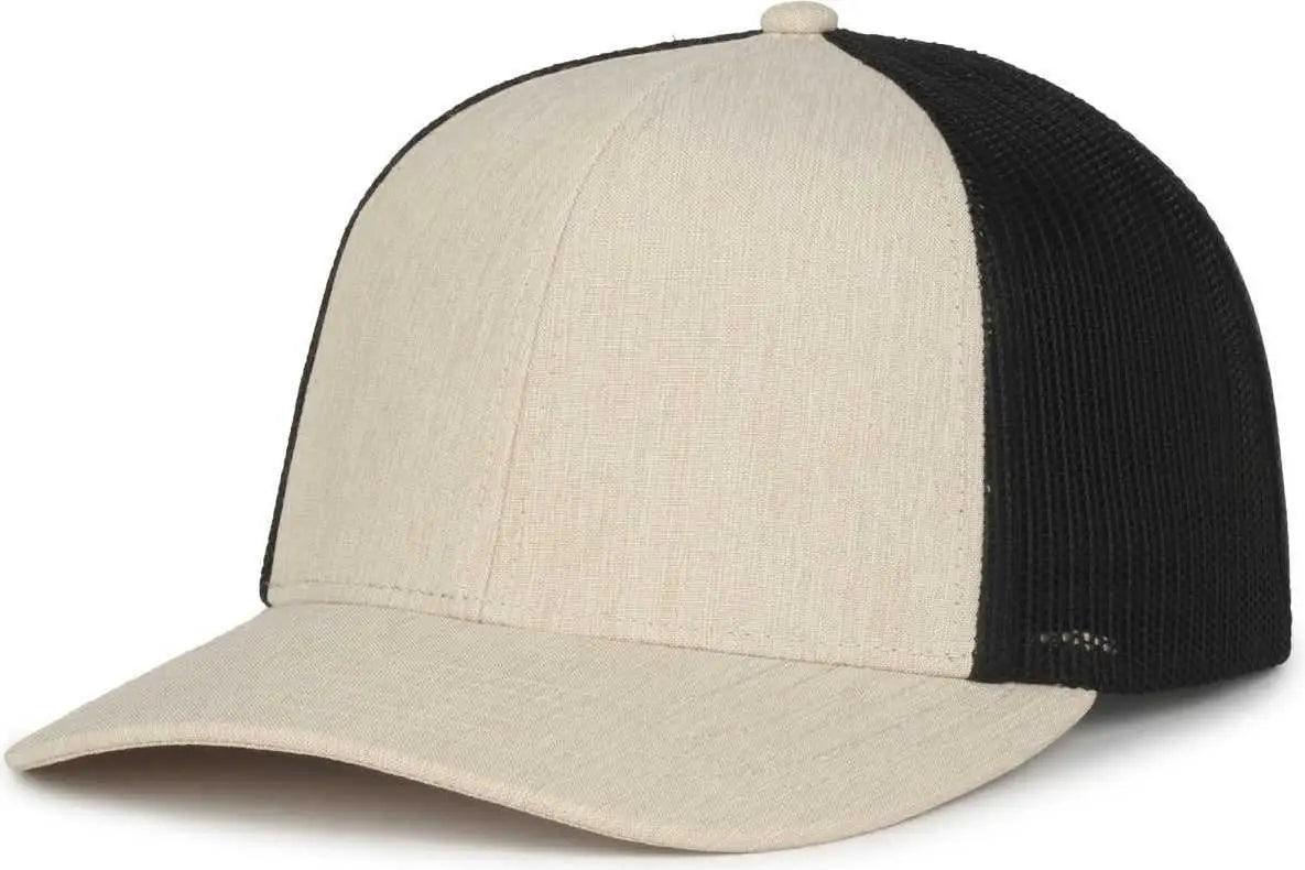 OC Sports OC770 Adjustable Mesh Back Cap with Sweatband - Heathered Stone Black - Black / OSFM