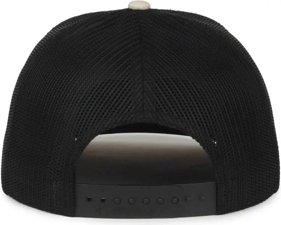 OC Sports OC770 Adjustable Mesh Back Cap with Sweatband - Heathered Stone Black - Black / OSFM