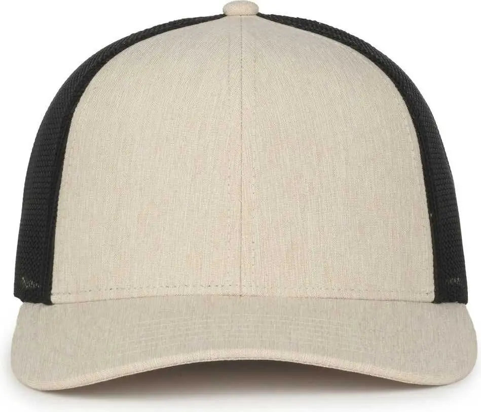 OC Sports OC770 Adjustable Mesh Back Cap with Sweatband - Heathered Stone Black - Black / OSFM