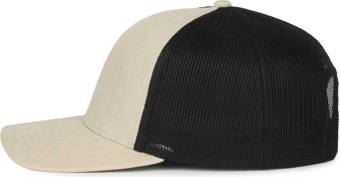 OC Sports OC770 Adjustable Mesh Back Cap with Sweatband - Heathered Stone Black - Black / OSFM