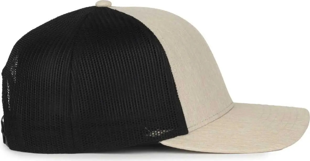 OC Sports OC770 Adjustable Mesh Back Cap with Sweatband - Heathered Stone Black - Black / OSFM
