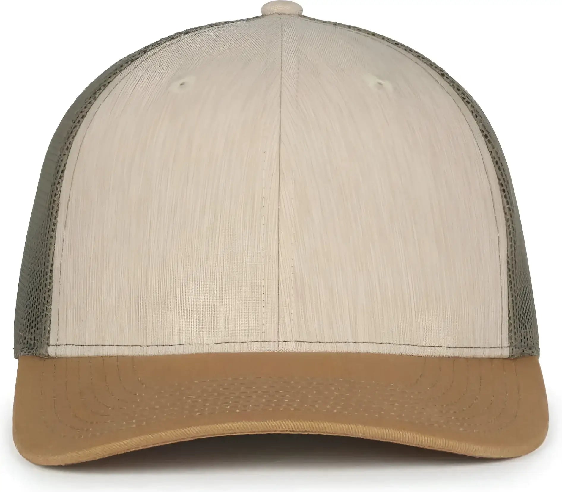 OC Sports OC770 Adjustable Mesh Back Cap with Sweatband - Heathered Stone Olive Old Gold - Gold / OSFM