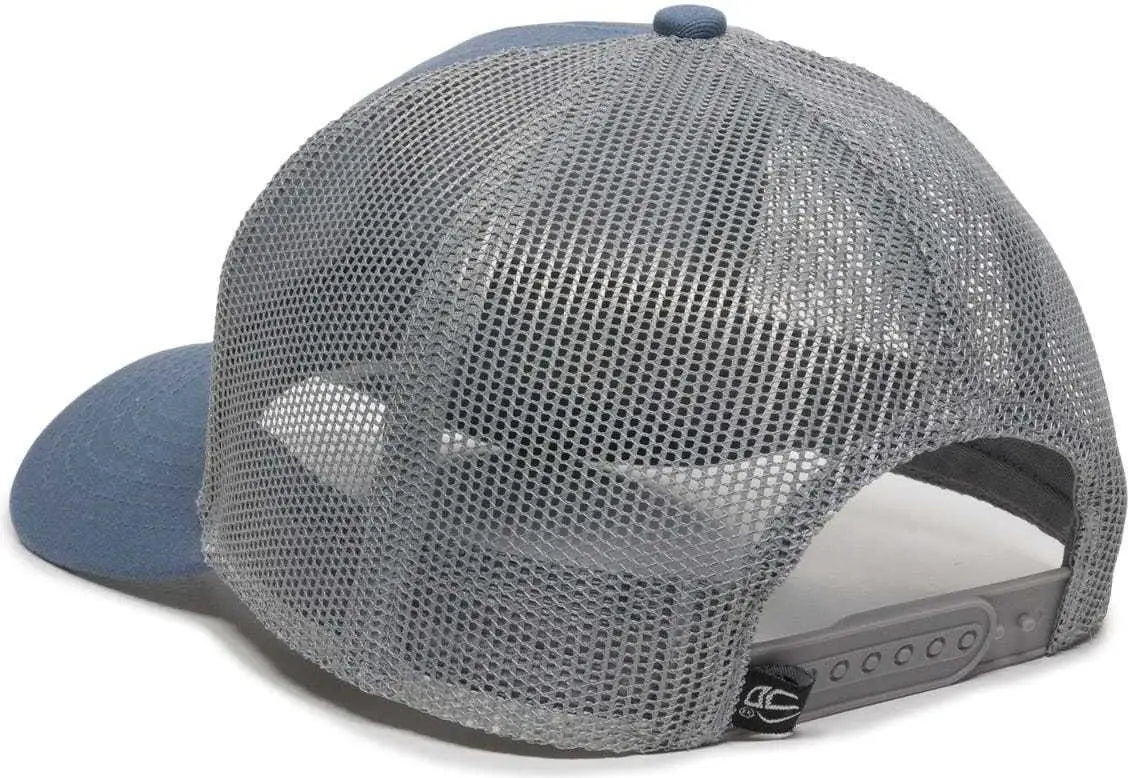 OC Sports OC770 Adjustable Mesh Back Cap with Sweatband - Light Slate Gray - Navy Gray / 6 7/8’’ - 7 1/2’’