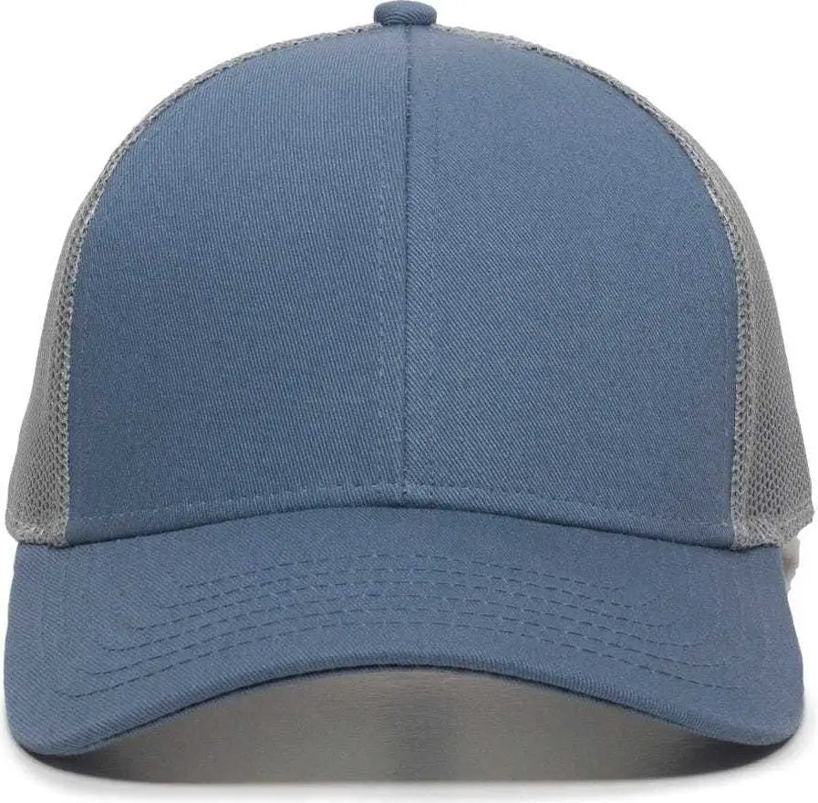 OC Sports OC770 Adjustable Mesh Back Cap with Sweatband - Light Slate Gray - Navy Gray / 6 7/8’’ - 7 1/2’’