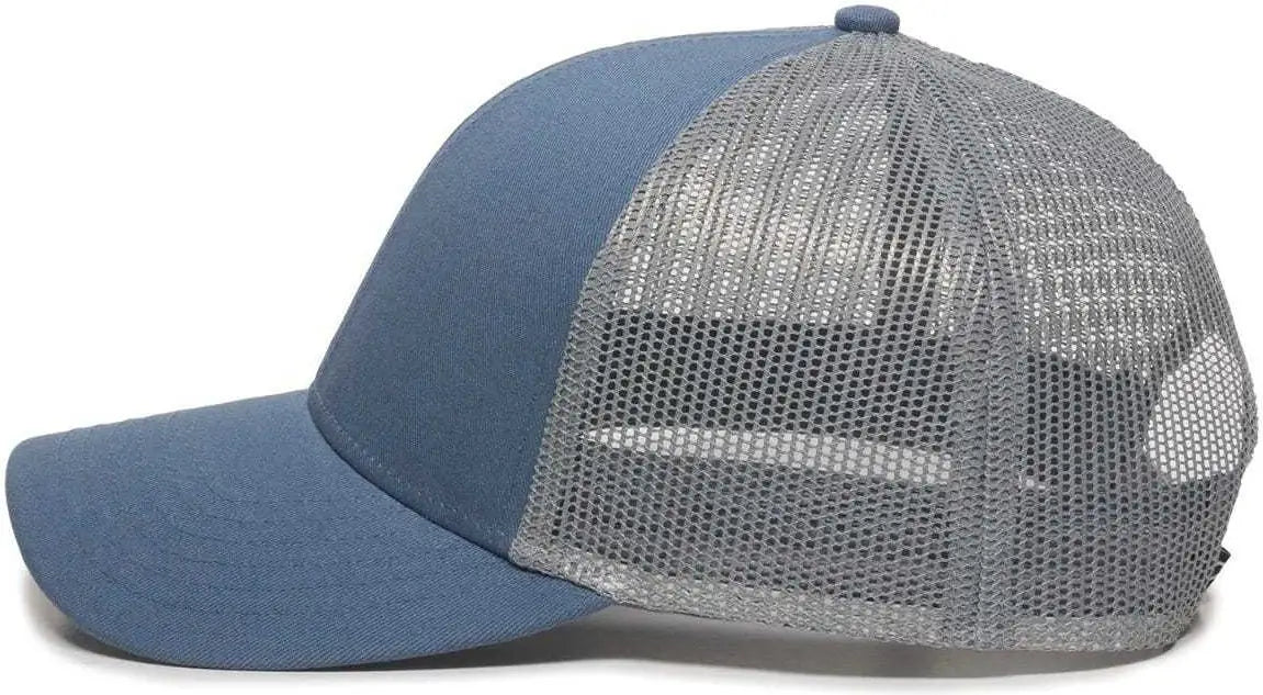 OC Sports OC770 Adjustable Mesh Back Cap with Sweatband - Light Slate Gray - Navy Gray / 6 7/8’’ - 7 1/2’’