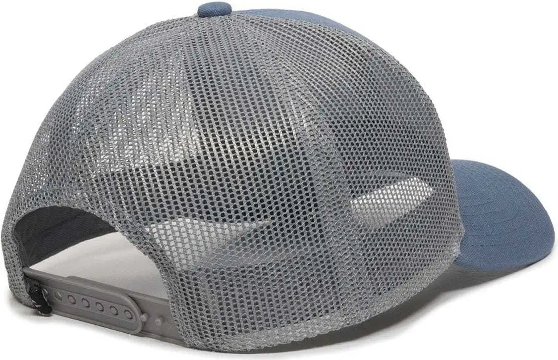OC Sports OC770 Adjustable Mesh Back Cap with Sweatband - Light Slate Gray - Navy Gray / 6 7/8’’ - 7 1/2’’