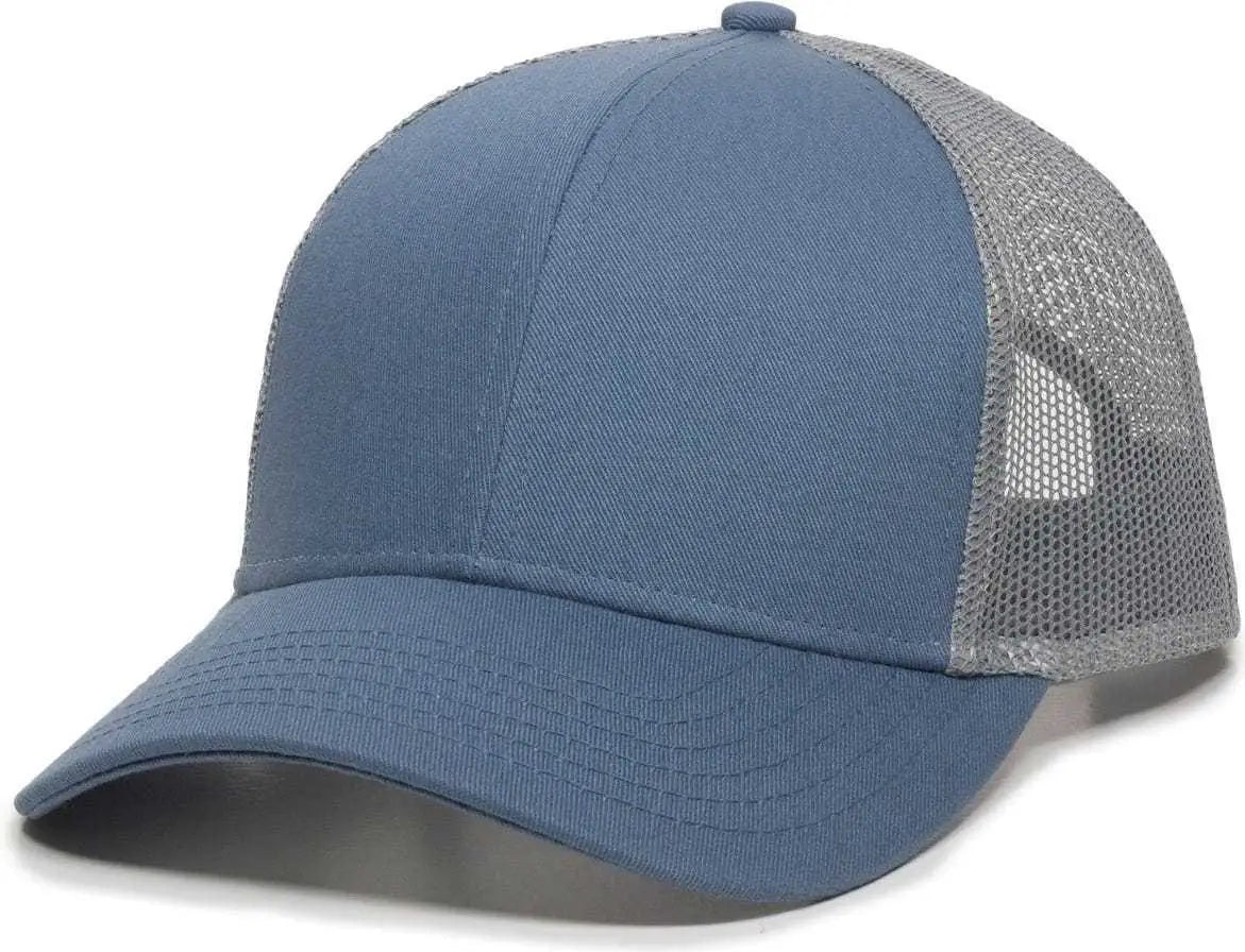 OC Sports OC770 Adjustable Mesh Back Cap with Sweatband - Light Slate Gray - Navy Gray / 6 7/8’’ - 7 1/2’’