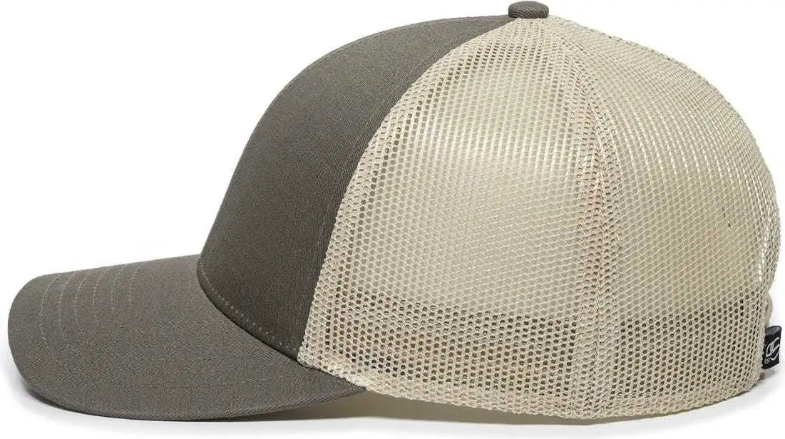 OC Sports OC770 Adjustable Mesh Back Cap with Sweatband Loden Khaki Dark Gray Khaki / 6 7/8’’ 7 1/2’’