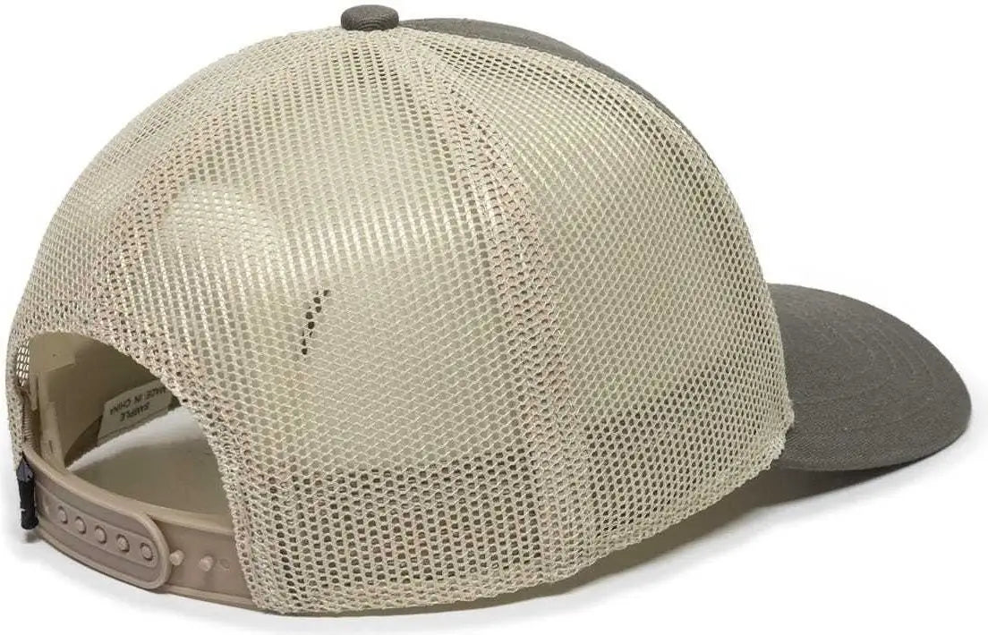 OC Sports OC770 Adjustable Mesh Back Cap with Sweatband Loden Khaki Dark Gray Khaki / 6 7/8’’ 7 1/2’’
