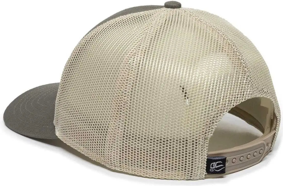 OC Sports OC770 Adjustable Mesh Back Cap with Sweatband Loden Khaki Dark Gray Khaki / 6 7/8’’ 7 1/2’’