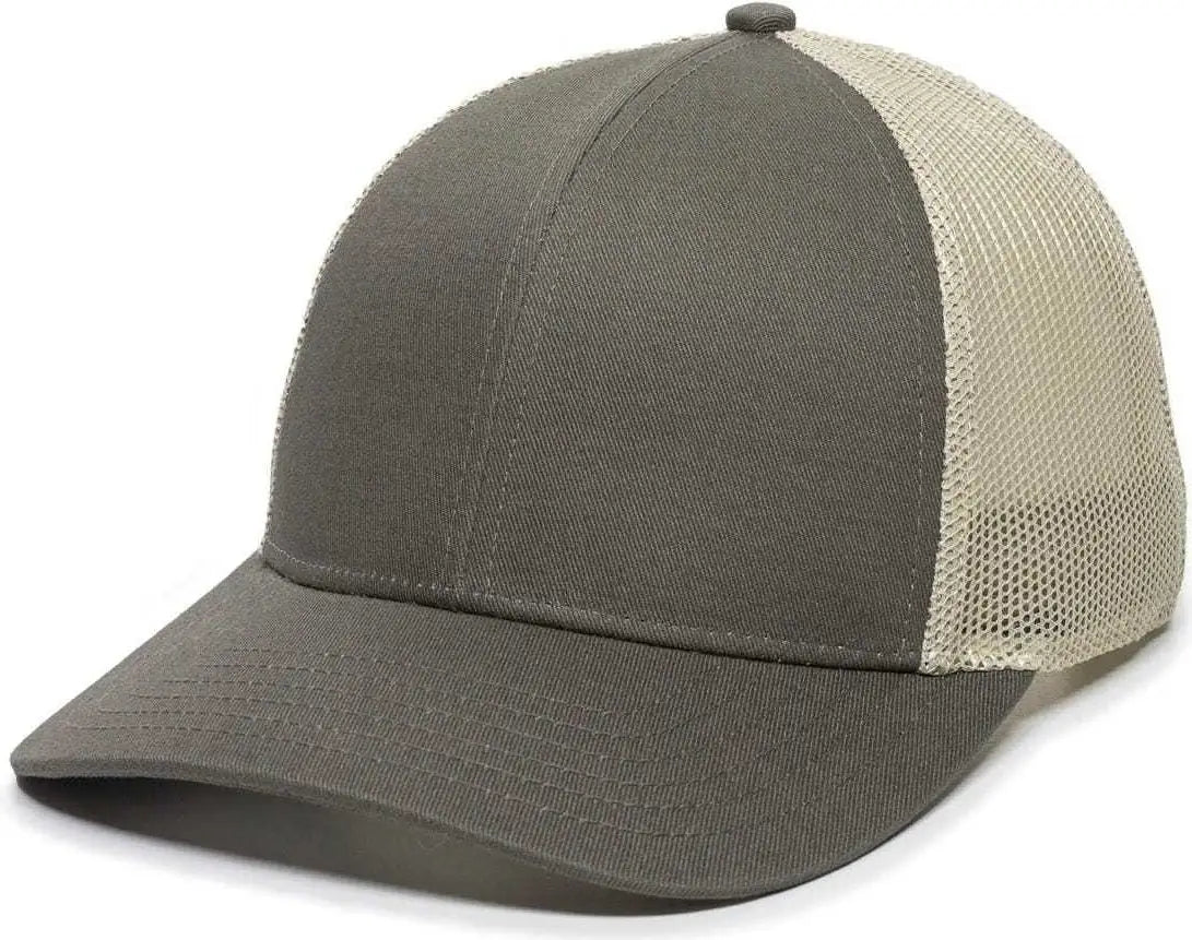OC Sports OC770 Adjustable Mesh Back Cap with Sweatband Loden Khaki Dark Gray Khaki / 6 7/8’’ 7 1/2’’